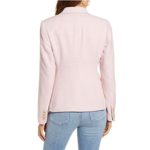 Rachel Parcell Pink and White Herringbone Tweed Jacket - Picture 5 of 16